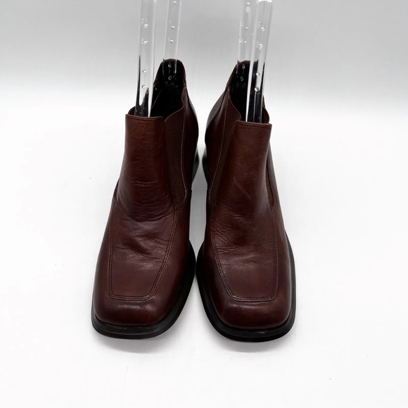 Vintage 90s Sam & Libby Square Toe Block Heel Chelsea Boots Leather Size 7.5 - Picture 2 of 7